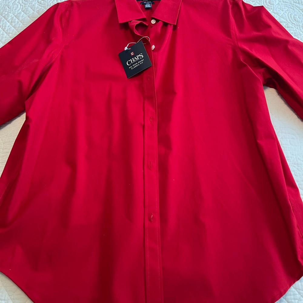 Chaps Women’s Vibrant Red Dress Shirt NWT!!!